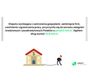 zamrożenie gospodarki i dług - infografika